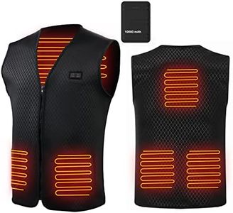 CRRXIN Chaleco Calefactable, 10000mAh Carga USB Eléctrico Eléctrica Calefactable Chaquetas, Adecuado Hombres y Mujeres Caza Pesca Esquiar, (Batería Incluida) (M)