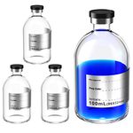 Biomed Solutions Empty Sterile Vial Sealed with Butyl Rubber Stopper and Flip Top Closure,Type 1 Borosilicate Glass Tubing,Individually Packed (100mL 4Pcs)