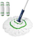 BOOMJOY Self Wringing Mop for Floor Cleaning, Upgraded 55 Inches Long Handled Twist Mop with 2 Microfiber Washable Heads Refill for Kitchen Hardwood Vinyl Tile Laminate Home Office