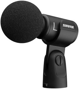 Shure MV88+ Stereo USB Microphone - Condenser Microphone for Streaming and Recording Vocals & Instruments, Mac & Windows Compatible, Real-Time Headphone Monitoring Output, Travel Friendly - Black