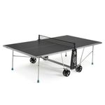 Cornilleau - 100X Outdoor Table Tennis Table - Foldable - Weatherproof - Ping Pong Table with 4 mm Melamine Resin Top - Grey