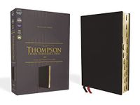 NASB, Thompson Chain-Reference Bible, Genuine Leather, Calfskin, Black, 1995 Text, Red Letter, Thumb Indexed, Comfort Print