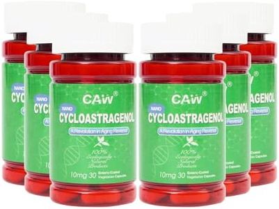 CAW Telomerase Activation Nano Cycloastragenol | Anti-Aging Immunity Boost Cell Rejuvenation | 10Mg 30Enteric-Coated Vegetarian Capsules 6 Bottles