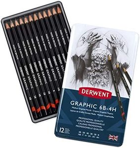 Derwent Graphic Medium Graphite Drawing Pencils, Set of 12, Professional Quality, 34214