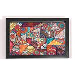 Woodcraft Original New Abstract Mandala Design Serving Tray - Kitchen, Dining, Serving & Desk Tray is Made of Fibre Frame with Digital Insert in Rectangle Shape Size 8" x 12"