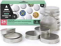 ARTEZA Regular Mouth Mason Jar Lids, 24-Pack, 2.4 Inches and 2.5 Inches, Reusable Canning Lids for DIY, and Home Decor