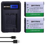 Batmax 2Pcs EN-EL19 ENEL19 Battery + LCD USB Charger for Nikon Coolpix S32,S33,S100,S3100,S3200,S3300,S3500,S3600,S3700,S4100,S4200,S4300,S5200,S5300,S6400,S6500,S6800,S6900,S7000 Digital Camera