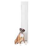 PetSafe 1-Piece Sliding Glass Pet Door for Dogs & Cats - Adjustable Height 91 7/16" to 96"- Large, White, No-Cut DIY Install, Aluminum Patio Panel Insert, Great for Renters or Seasonal Installation