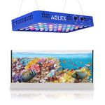 AGLEX Dimmable LED Aquarium Light 165W Double Channels Full Spectrum Reef Light, Saltwater Aquarium Light for Coral Reef Marine Fish Tank Freshwater Saltwater 15.7"x 8.26"x1.97"(P100)