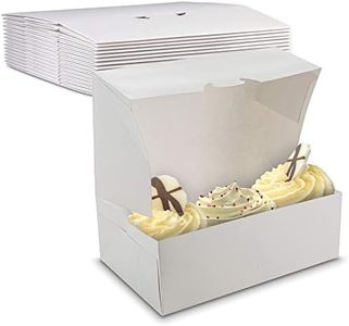 MT Products White Cupcake Boxes 10" x 6.5" x 3.5" - Auto Pop-Up Bakery Boxes No-Window (Pack of 15) - Made in the USA