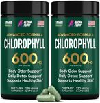 [2 Pack] Chlorophyll Capsules 600mg - Freshness support for Women & Men