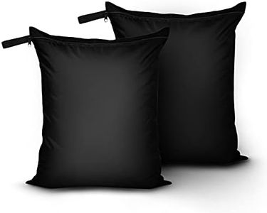 Travel Laundry Bags 16 x 20 inch Wet Bag for Swimsuit and Towels 2 Pack Waterproof Wet Bags for Gym Clothes with Handle Heavy Duty Oxford Cloth Dirty Laundry Bag for Beach Clothes Workout Yoga Black