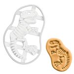 BAKERLOGY Tyrannosaurus Rex Fossil Cookie Cutter - Detailed Biscuit Cutter Design for Baking and Crafts, Ideal on Fondant, Dough, Clay