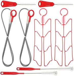 2 Packs Hydration Bladder Cleaning Kit, 8 in 1 Water Bladder Cleaning Brush Kit includes Flexible Long Bladder Brush for Hose Small Bite Valve Brush Big Brush Drying Collapsible for Bladder (Red)