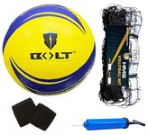 BOLT Combo Volleyball Twister with Net 360N, Pump & Wristband (Ball+Net+Pump+Wristband)