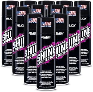 Slick Products Shine & Protectant, Long-Lasting High-Gloss Clear Coat Spray, Renew, Shine, and Protect Plastic, Vinyl, Rubber, Trim, and More (12-Pack)