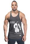 DECISIVE Bodybuilding Tank Top (Men Shouldn't Print) Stringer Vest- Grey-Medium