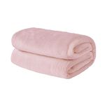 Brentfords Flannel Fleece Ultra Soft Large Blanket Throw Over Fluffy Warm Bedspread for Bedroom Single Bed Sofa Couch, Blush Pink - 120 x 150cm