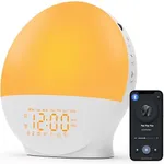 2025 Upgraded Wake Up Light Sunrise Alarm Clock for Bedroom, 17 Nightlights, Sound Machine with 5W Bluetooth Speaker, 22 Soothing Sounds, Sleep Timer, Dual Alarms, FM Radio, Music Rhythm Light Effects