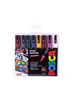 POSCA PC-5M Water Based Permanent Marker Paint Pens. Premium Medium Tip for Arts and Crafts. Multi-surface Use On Wood, Metal, Paper, Cardboard, Glass, Fabric, Ceramic & Stone. Set of 8 Deep Colours