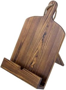 MyGift Cookbook Stand Recipe Book Holder with Brown Wood Cutting Board Design, Cookbook Holder for Countertop Display