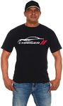 JH DESIGN GROUP Men's Dodge Charger Silhouette Short Sleeve Crew Neck T-Shirt (Small, Black)