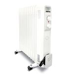 Geepas Oil Filled Radiator Heater, 2500W – Energy Efficient Electric Heater – 3 Power Settings, Adjustable Temperature & Low Running Cost – Ideal for Home Office – 2 Year Warranty, 11 Fins, White