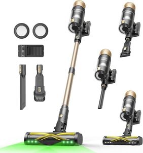 Ultenic U15 Cordless Vacuum Cleaner 50000Pa/65Min Runtime, Anti-tangle Brush with GreenEye Technology, Self Standing Stick Vacuum, Telescopic Tube, Ideal for All Floors, Carpet & Pet Hair