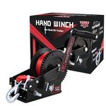 TYT 3500LB Boat Trailer Strap Winch with 10M Red Strap, Sturdy Long-Lasting Gear Hand Crank Winch, Operated Two Way Ratchet Manual Winches for Towing Pulley Boat Trailer Truck RV Jet Ski Marine Winch