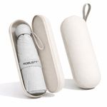 Robustt Capsule Mini Foldable Travel Umbrella | Beige | UPF 50+ UV & Rain Protection | 3 Fold Compact | for Women, Men & Kids | Windproof, Waterproof, Pocket-Size with Storage Case