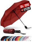 Repel Windproof Travel Umbrella - Compact & Withstands Winds up to 100MPH, Strongest Premium Auto Folding Umbrella for Rain and Sun - Durable, Light & Portable for Women & Men, Fits Backpack & Cars