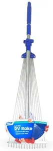Camco Telescopic Collapsible Rake - Expands to 60" Long with 22" Width Rake | Folds to 30" x 8 ½" for Easy Storage | Great for Camping, Gardening, or Lawn Maintenance - ( 42171)