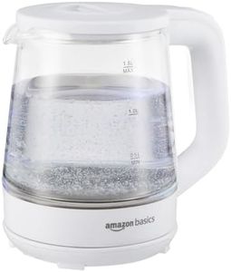 Amazon Basics 1.5 Litre Electric Glass Kettle | 1350W | 360° Swivel Base | Led Indicator | Dry Boil Protection |Auto Shut-off & Overheat Protection | Multipurpose Travel Kettle