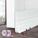 Door Draft Stopper 2 Pack, Weather Stripping, Silicone Door Seal Strip Soundproof Weatherproofing Blocker Gap Seal Strip for Exterior/Interior Doors Guard Against Unwanted Animals 2" W x 39" L (white)