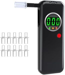 Breathalyzer,High-Accuracy Professional Alcohol Tester with 10 Mouthpieces,LCD Digital Display Alcohol Tester for Personal & Professional Use（black）