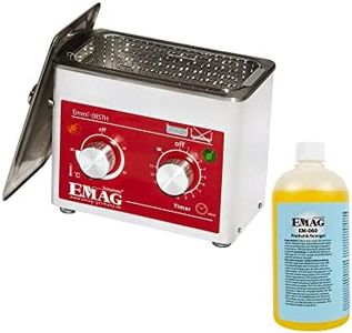 EMAG Ultraschallreiniger Emmi 08STH Prothetik-Set I Für Dentalprodukte wie Prothesen, Spangen uvm I Ultraschallreinigungsgerät aus Deutschland I 600ml