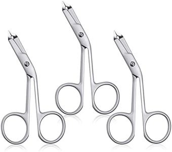 3pcs Stainless Steel Eyebrow Tweezers Handle Shaped Angled Tweezers Flat Tip Hair Plucker for Eyebrow Trimming and Shaping, Face Hair Tools for Women & Men