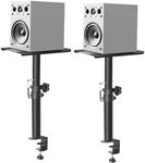 EDS FAM Studio Monitor Stands Pair Adjustable Height 11" to 18.5", Stage Speaker Stand Desktop with Safety Pin Clamp