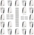 20 PCS Office Desk Partition Support Bracket,Desk Divider Clamp Brackets Shelf Clip Clamp Holder Screen Clip Holders,Desk Privacy Screen Clips Clamps Sneeze Guard Bracket Support 0-1/2" Panel (White)