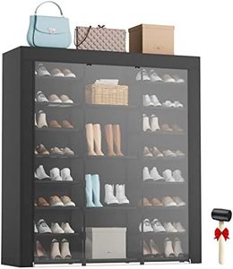 LVNIUS 9-Tier Large Tall Shoe Rack with Covers 40-46 Pairs, Sneaker Rack Organizer Shoes Cabinet Closed Shelves Shoe Stand Holder for Garage Bedroom,Zapateras Organizer for Shoes 50 Pares