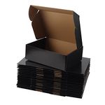 Hoikwo 12x9x4 Inches Medium Black Shipping Boxes Set of 20, Sturdy Cardboard Boxes for Small Business for Packaging Mailing