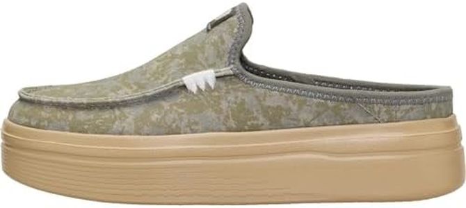 HEYDUDE Women's Austin Lift Platform Mule, Tea Leaf Camo Size 5 | Casual Slip-On Shoes | Lightweight, Comfortable, Stylish Everyday Footwear