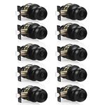 10 Pack Probrico Black Door Knobs Interior Door Handles Bedroom Door Lock Privacy Door Locks, Keyless Door Knobs for Bedroom Bathroom Door Knob with Lock