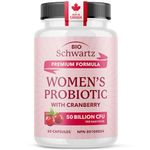 Womens Probiotic with Cranberry | 50 Billion CFU for Gut Health, Bloating Relief & Digestive Support | With Cranberry for Vaginal Health | Gut Health Supplements for Women | Made in Canada | 60 Ct.