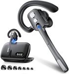 Bluetooth Headset, Wireless Headset with Dual-Mics & Noise Cancelling, Bluetooth Earpiece with Mute for Office Business Work Trucker, V5.3 Hands-Free Headset with QCC Chip for Phone PC iOS Android