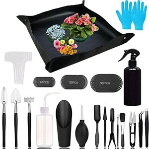 Succulent Tools,52Pcs Mini Garden Tools,Transplanting Tools Set, Succulents Care kit with Foldable Repotting Mat for Indoor Miniature Fairy Gardening Plant Care,Potting, Cactus