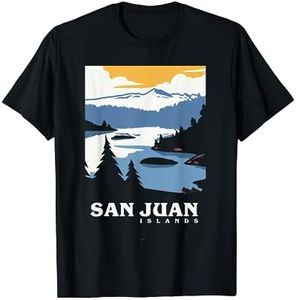 Vintage San Juan Islands, Washington, WA,Travel Poster Gift T-Shirt