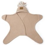 Clair de Lune Star Fleece Baby Wrap Blanket (6-12 Months) - Oatmeal