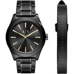 Armani Exchange Watch for Men, Three Hand Movement, 44 mm Black Stainless Steel Case with a Stainless Steel Strap, AX7102