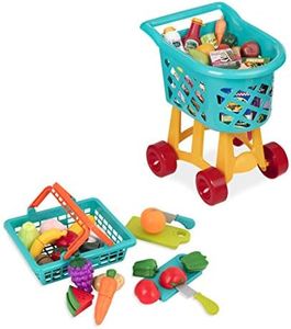 Battat – Deluxe Grocery Playset – Toy Food For Toddlers – Shopping Cart Toy – 20+ Pretend Food Items – 3 Years + – Shopping Cart & Groceries Bundle